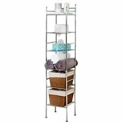 Cheap 🔔 Honey-Can-Do® 6-Tier Bathroom Storage Shelf 12-1/2"L x 11"W x 60"H - Chrome 🔥