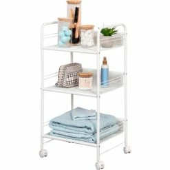 Best Pirce 🎁 Honey-Can-Do® 3-Tier Mesh Cart 18"L x 13"W x 34-1/2"H - White 🎉