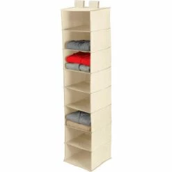 Promo 👏 Honey-Can-Do 8 Shelf Hanging Vertical Closet Organizer, Natural Canvas - Pkg Qty 2 🛒