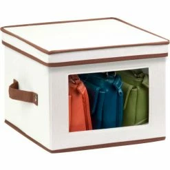 Top 10 🌟 Honey-Can-Do Natural Canvas Medium Storage Box w/Window 🎁