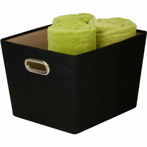 Deals 🌟 Honey-Can-Do Medium Decorative Storage Bin With Handles, Black - Pkg Qty 2 🌟 1 Deals 🌟 Honey-Can-Do Medium Decorative Storage Bin With Handles, Black - Pkg Qty 2 🌟