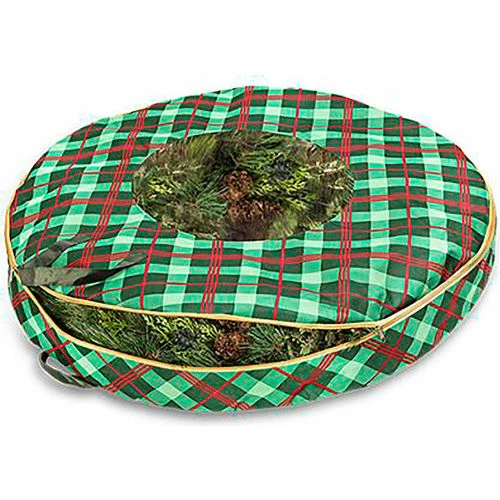 Flash Sale ⭐ Honey-Can-Do® Holiday 36" Wreath Storage - Red/Green Plaid 🔔 1 Flash Sale ⭐ Honey-Can-Do® Holiday 36" Wreath Storage - Red/Green Plaid 🔔