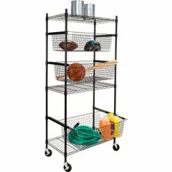 Discount ✔️ Honey-Can-Do® All-Star Sports Equipment Shelf, 35-1/2"L x 17-15/16"W x 73-5/8"H - Black 🔔
