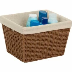 Best deal 💯 Honey-Can-Do Paper Rope Storage Tote with Liner - Brown 12"L x 10"W x 8"H - Pkg Qty 2 👍