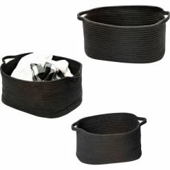 New 🤩 Honey-Can-Do® 3-Piece Cotton Coil Baskets - Black ⭐