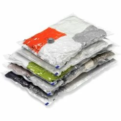 Hot Sale ⭐ Honey-Can-Do Closet Garment Vacuum Pack Combo, Sizes: 2 Medium; 3 Large, 5 Pack - Pkg Qty 4 👏