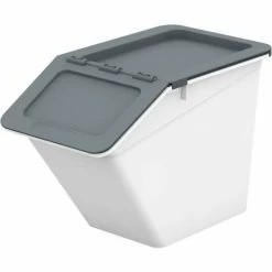 Brand new 😉 Shuter Stack & Nest Storage Bin 1010110 - White with Gray Lid 8-7/8"L x 16-1/8"W x 11-1/4"H 🔔