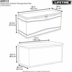 Coupon 👍 Lifetime 60012 Outdoor Deck Storage Bench Box 130 Gallon, Sand w/Brown Lid 🥰 -Containers shop LII 60012 07