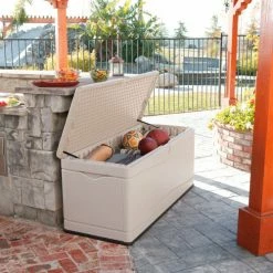 Best reviews of 😉 Lifetime 60040 Outdoor Deck Storage Bench Box 130 Gallon, Sand w/Black Bottom 🎁 -Containers shop LII 60040 09