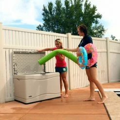 Deals 🎉 Lifetime 60059 Outdoor Deck Storage Box 80 Gallon, Sand w/Black Bottom ❤️ -Containers shop LII 60059 07