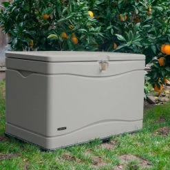 Deals 🎉 Lifetime 60059 Outdoor Deck Storage Box 80 Gallon, Sand w/Black Bottom ❤️ -Containers shop LII 60059 11