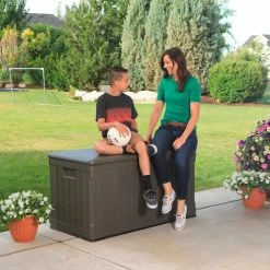 Promo 💯 Lifetime 60089 Outdoor Deck Storage Box 116 Gallon, Brown 🧨 -Containers shop LII 60089 12