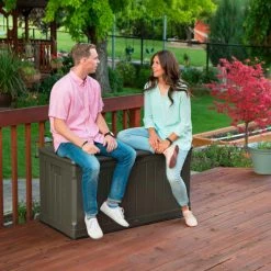 Promo 💯 Lifetime 60089 Outdoor Deck Storage Box 116 Gallon, Brown 🧨 -Containers shop LII 60089 15