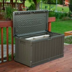 Promo 💯 Lifetime 60089 Outdoor Deck Storage Box 116 Gallon, Brown 🧨 -Containers shop LII 60089 18