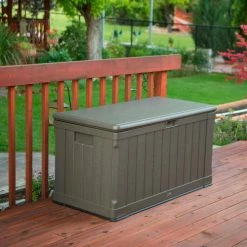 Promo 💯 Lifetime 60089 Outdoor Deck Storage Box 116 Gallon, Brown 🧨 -Containers shop LII 60089 19