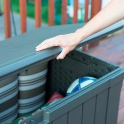 Promo 💯 Lifetime 60089 Outdoor Deck Storage Box 116 Gallon, Brown 🧨 -Containers shop LII 60089 20