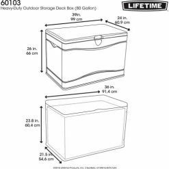 Best deal 🧨 Lifetime 60103 Outdoor Deck Storage Box 80 Gallon, Sand w/Brown Lid 🧨 13 Best deal 🧨 Lifetime 60103 Outdoor Deck Storage Box 80 Gallon, Sand w/Brown Lid 🧨 -Containers shop LII 60103 06