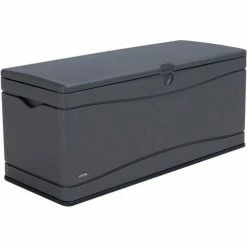Wholesale ✔️ Lifetime Outdoor Storage Deck Bench Box 130 Gallon - Gray w/Black Bottom 🧨