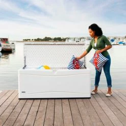 New ⌛ Lifetime Marine Dock Bench Box 130 Gallon - 60"L x 24"W x 24-1/4"H - White ⌛ -Containers shop LII 60348 15