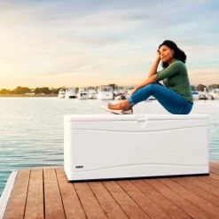 New ⌛ Lifetime Marine Dock Bench Box 130 Gallon - 60"L x 24"W x 24-1/4"H - White ⌛ -Containers shop LII 60348 16