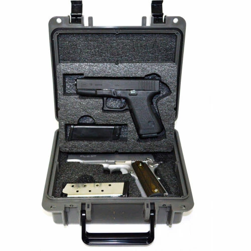 New 🤩 Quick Fire Cases Quick Fire Multifit™ Dual Pistol Case QF340GR Watertight, 10-11/16"x9-3/4"x4-13/16" Gray 😍 3 New 🤩 Quick Fire Cases Quick Fire Multifit™ Dual Pistol Case QF340GR Watertight, 10-11/16"x9-3/4"x4-13/16" Gray 😍 - Image 3