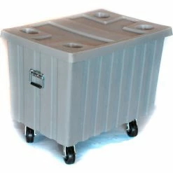 Cheap ✔️ Bulk Shipping Poly Container With Lid and Casters 41"L x 28-1/4"W x 32-1/2"H, Orange 🎉