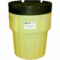 Hot Sale 👏 ENPAC® 1165-YE 65 Gallon Poly-SpillPack Drum - Yellow Base with Black Easy-Off Non-threaded Lid 🔥
