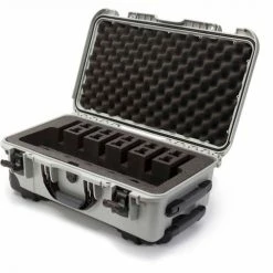 Discount ❤️ Nanuk 935 Series Pistol Case with Foam Insert 935-6UP5 - 6 Pistol Cap. - 22"L x 14"W x 9"H - Silver 🔔 -Containers shop PL1 935 6UP5