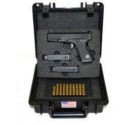 Hot Sale 🎉 Quick Fire Cases Quick Fire Pistol Case With Glock Inserts & Lock QF300BKLG3 Watertight, 10-11/16x9-3/4x4-13/16 Black ⌛