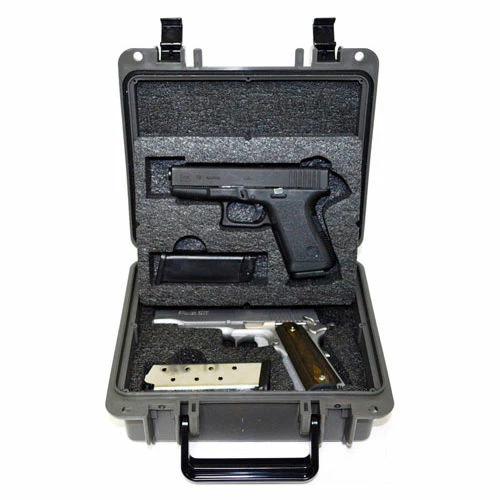 New 🤩 Quick Fire Cases Quick Fire Multifit™ Dual Pistol Case QF340GR Watertight, 10-11/16"x9-3/4"x4-13/16" Gray 😍 1 New 🤩 Quick Fire Cases Quick Fire Multifit™ Dual Pistol Case QF340GR Watertight, 10-11/16"x9-3/4"x4-13/16" Gray 😍