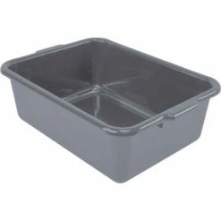 Budget 🌟 Quantum Storage Systems Quantum Bussing Tub, 21"L x 15"W x 7"H Flat Bottom Bus Box, Polypropylene, Gray - Pkg Qty 12 🧨
