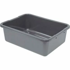 Outlet 👏 Quantum Storage Systems Quantum Bussing Tub, 21"L x 15"W x 7"H Ribbed Bottom Bus Box, Polypropylene, Gray - Pkg Qty 12 🧨