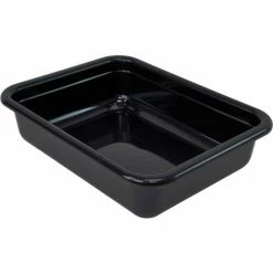 Best reviews of ✔️ Quantum Storage Systems Quantum Bussing Tub, 22"L x 17"W x 5"H Flat Bottom Bus Box, Polypropylene, Black - Pkg Qty 12 😀