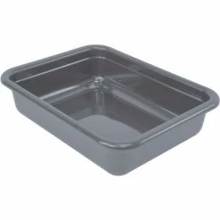 Deals 🌟 Quantum Storage Systems Quantum Bussing Tub, 22"L x 17"W x 5"H Flat Bottom Bus Box, Polypropylene, Gray - Pkg Qty 12 😍