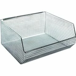 Outlet ⭐ Quantum Storage Systems Quantum Chrome Wire Mesh Bin QMB550C - 16-1/4"W x 14-1/2"D x 7"H - Pkg Qty 5 🌟