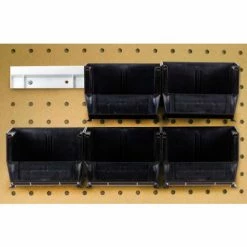 Outlet 🎁 Quantum Storage Systems Quantum HNS210 Hang & Stack Bins w/Two 12" Rails, Six Bins 4-1/8"W x 5-3/8"D x 3"H, Black 👍