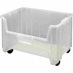 Cheap 🎁 Quantum Storage Systems Quantum Mobile Heavy-Duty Plastic Stacking Bin, 19-7/8"W x 15-1/4"D x 16"H, Clear - Pkg Qty 3 🌟