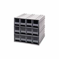 Best deal 🌟 Quantum Storage Systems Quantum Interlocking Storage Cabinet QIC-122 - 11-3/4"Wx11-3/8"Dx11"H - 12 Gray Drawers 🥰