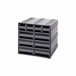 Deals 💯 Quantum Storage Systems Quantum Interlocking Storage Cabinet QIC-4163 - 11-3/4"Wx11-3/8"Dx11"H - 10 Gray Drawers 🌟