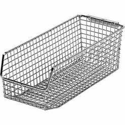 Outlet 🤩 Quantum Storage Systems Quantum Storage 11" x 4-3/4" x 4" Wire Mesh Stack and Hang Bin, Chrome - Pkg Qty 10 👍