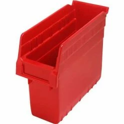Cheapest 🔔 Plastic Nesting Storage Shelf Bin QSB801 4-3/8"W x 11-5/8"D x 8"H Red - Pkg Qty 36 ✨
