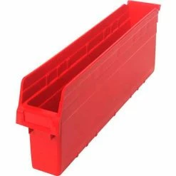 Outlet 🤩 Plastic Nesting Storage Shelf Bin QSB805 4-3/8"W x 23-5/8"D x 8"H Red - Pkg Qty 16 ⌛