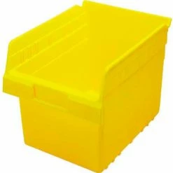 Promo ⭐ Plastic Nesting Storage Shelf Bin QSB807 8-3/8"W x 11-5/8"D x 8"H Yellow - Pkg Qty 20 🧨