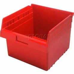 Wholesale ⭐ Plastic Nesting Storage Shelf Bin QSB809 11-1/8"W x 11-5/8"D x 8"H Red - Pkg Qty 8 ❤️