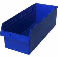 Best Pirce ❤️ Plastic Nesting Storage Shelf Bin QSB816 11-1/8"W x 23-5/8"D x 8"H Blue - Pkg Qty 6 ✨