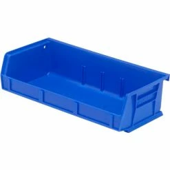 Hot Sale ✨ Quantam Storage 11"W x 5-3/8"D x 3"H Ultra Series Stack and Hang Bin, Blue, Polypropylene, 3 Slots - Pkg Qty 8 🌟