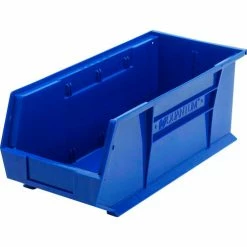 Wholesale 🔥 Quantam Storage 8-1/4"W x 18"D x 7"H Ultra Series Stack and Hang Bin, Blue, Polypropylene, 4 Slots - Pkg Qty 6 💯