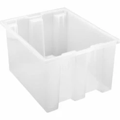 Best Sale 😀 Quantum Storage Systems Quantam Storage Genuine Stack & Nest Tote Clear, 19-1/2"L x 15-1/2"W x 10"H, Polyprolylene - Pkg Qty 6 😉