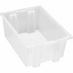 Best Pirce 😍 Quantum Storage Systems Quantam Storage Genuine Stack & Nest Tote Clear, 19-1/2"L x 13-1/2"W x 8"H, Polyprolylene - Pkg Qty 6 ⌛