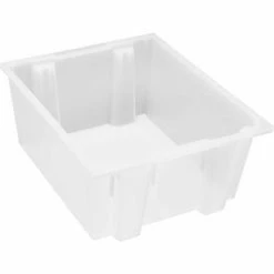 Cheap ✨ Quantum Storage Systems Quantam Storage Genuine Stack & Nest Tote Clear, 23-1/2"L x 19-1/2"W x 10"H, Polyprolylene - Pkg Qty 3 🔔